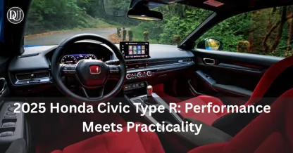 2025 Honda Civic Type R in motion on a scenic road