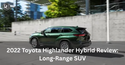 2022 Toyota Highlander Hybrid SUV in motion on highway