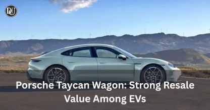 Side view of Porsche Taycan Sport Turismo electric wagon