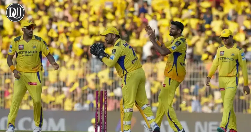 Chennai super kings players celebrating