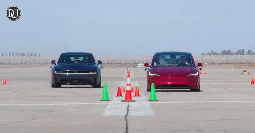 Dodge EV vs Tesla Drag Race